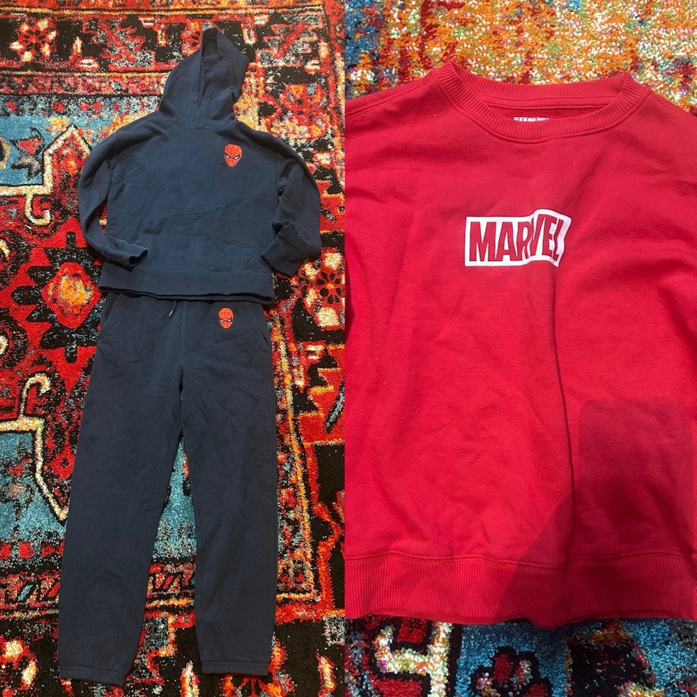 Bundle - Marvel Sweatshirt & Navy Matching Spider-Man Jogger Set